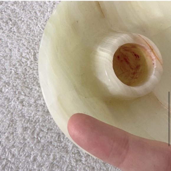 Vintage Yellow Onyx Candlestick Holders X2 - Picture 7 of 16